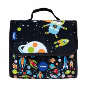 Maletn 2 estuches con contenido Super Heroes Space negro - MILAN